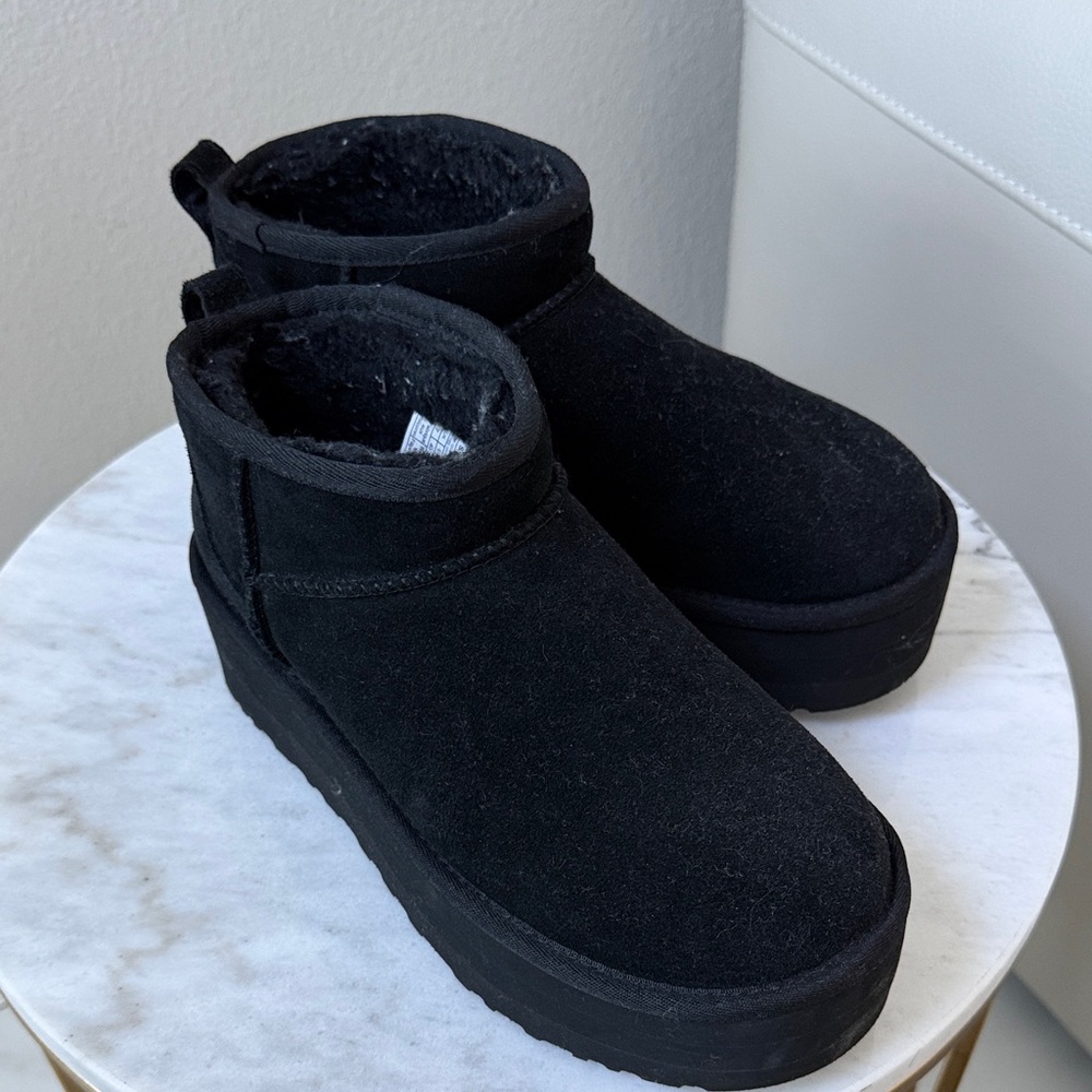 UGG Black Ankle Boots platform
